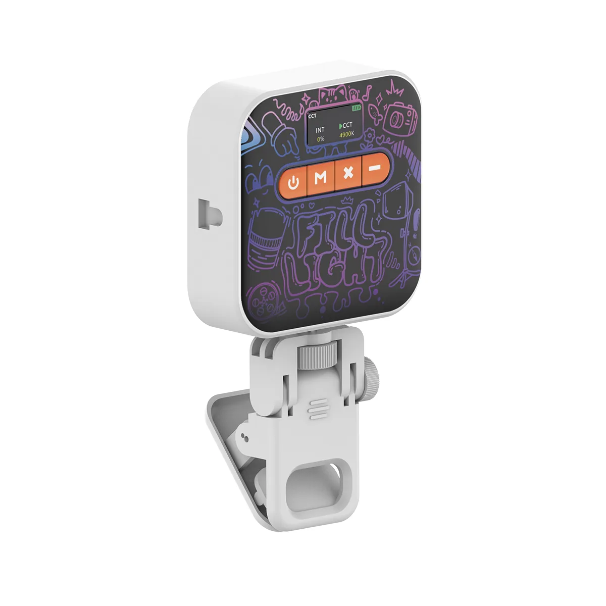 Soporte LED Selfie JL60 con Clip RGB Display Negro