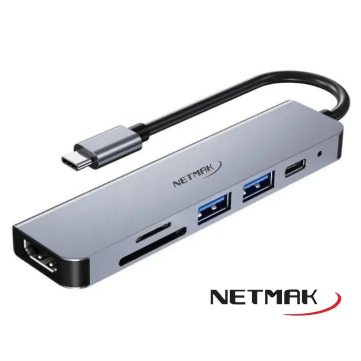 Adaptador Hub Netmak Type-c 6EN1