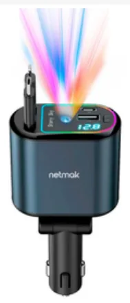 Cargador 12V Netmak USB UCC9 66W 4 en 1