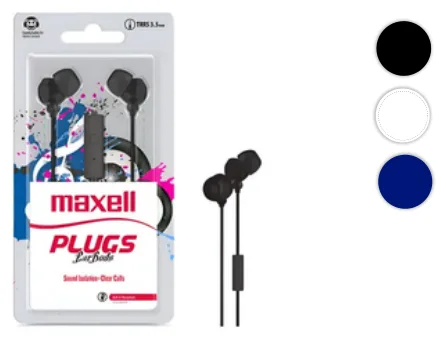 Auricular Maxell Plug In Ear IN225 Celeste Blue
