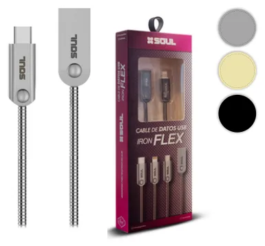 Cable Datos Soul Iron Flex Micro USB Negro