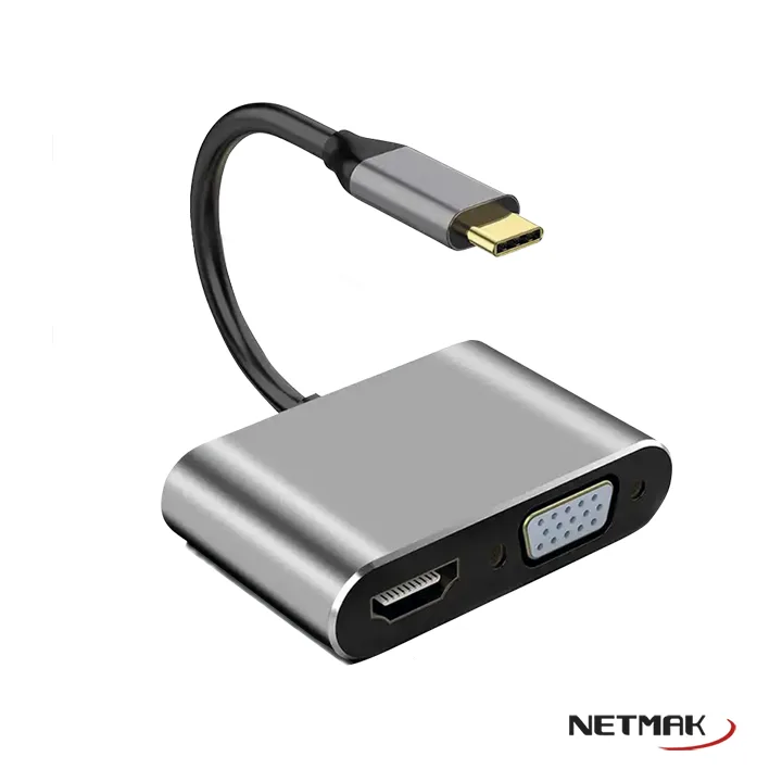 Adaptador Hub Netmak Type-c 4EN1