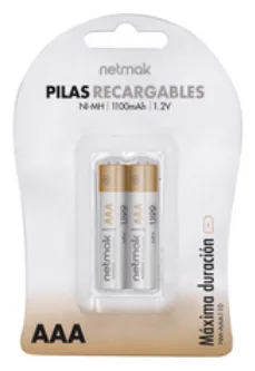 Pila Netmak Recargable Aaa 1100 Mah X2