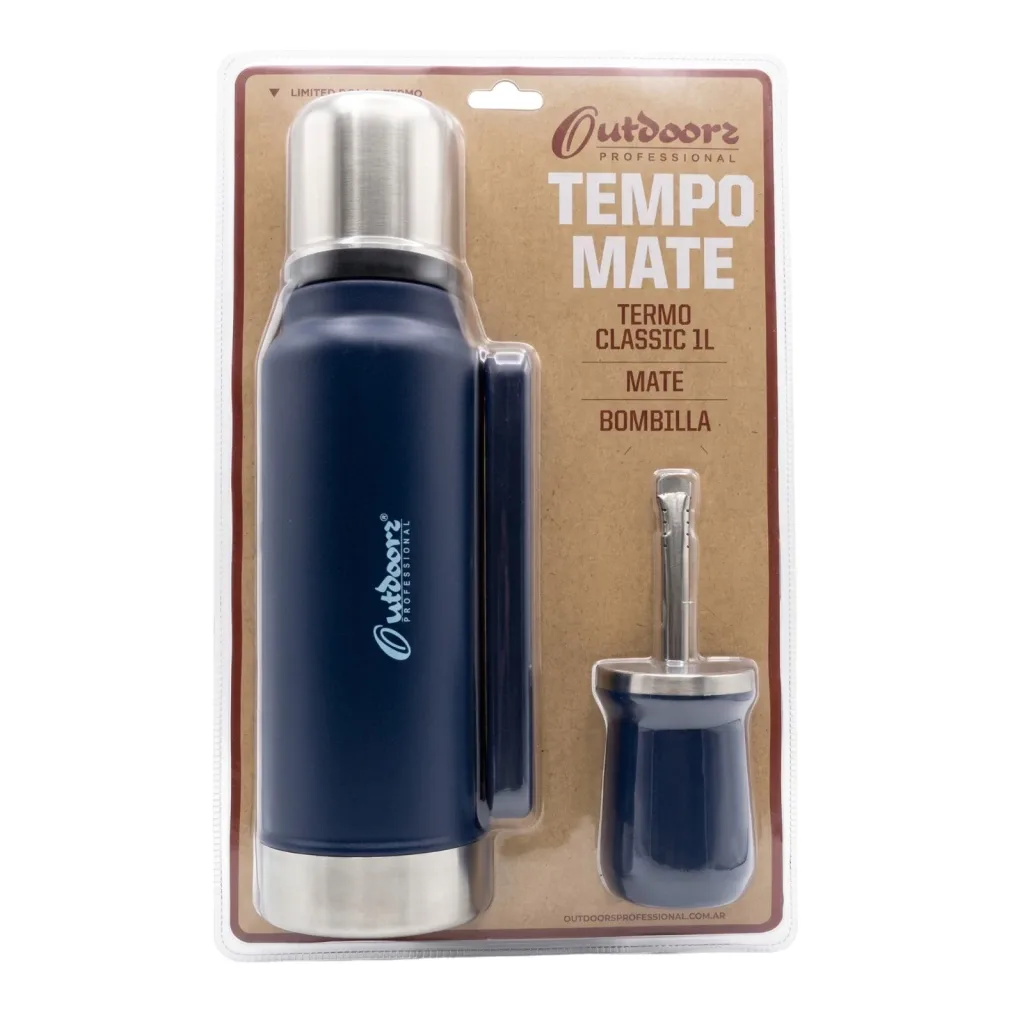 Outdoors Kit Tempo Mate+Termo+Bomb. Azul